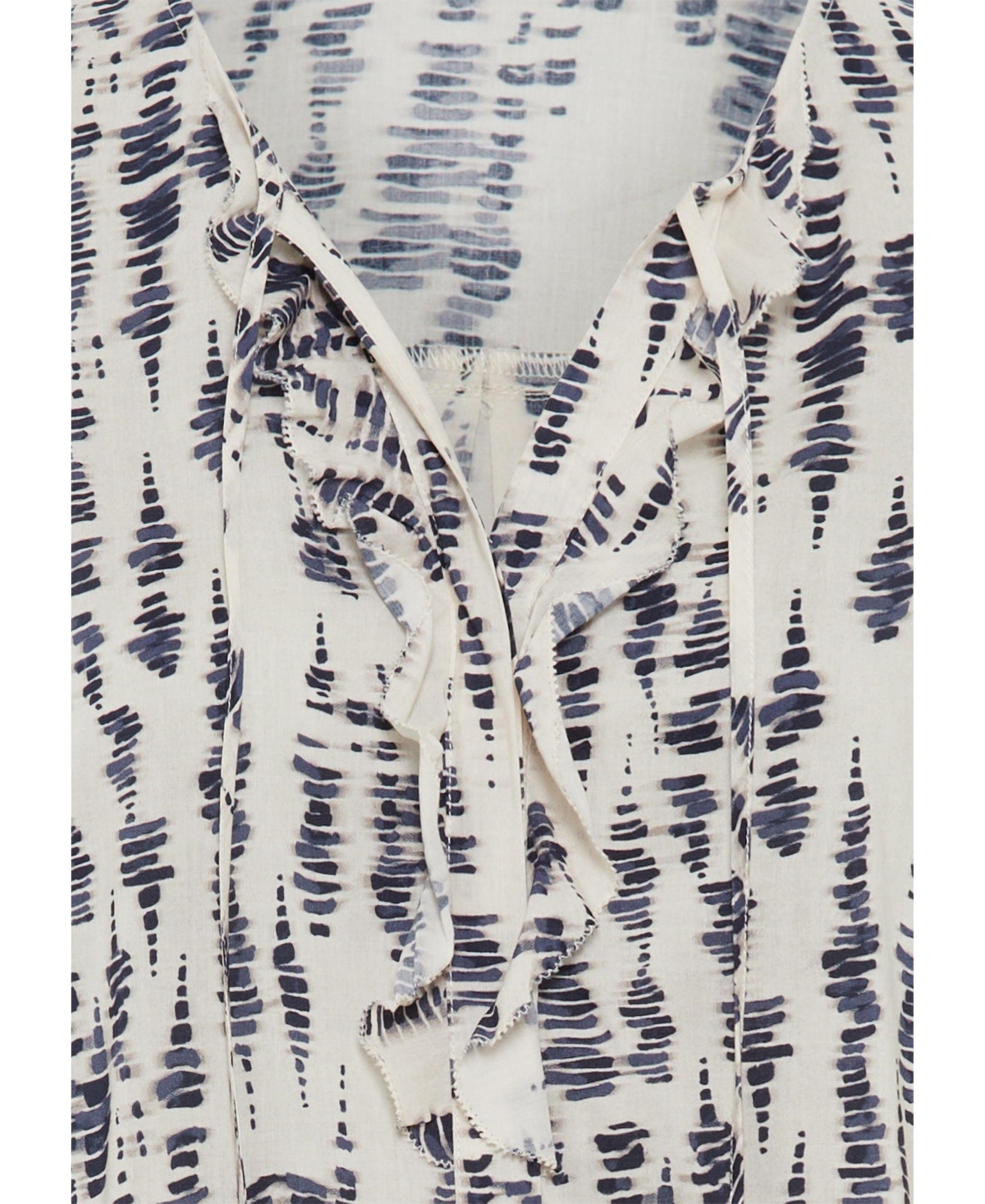 Olsen Women's Ruffle Front Printed Blouse