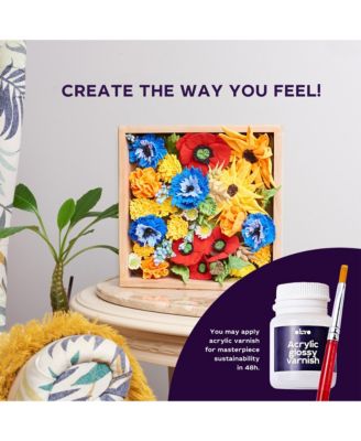 OKTO Air-Dry Clay 3D Painting Kit – Flowers Freedom (8.3 x 8.3 in)