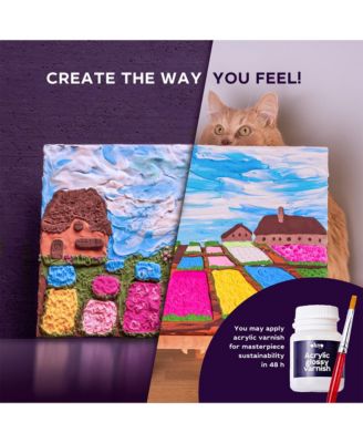OKTO Sensory Art 3D Painting “Flower Beds in Holland” – 11.8” x 15.7” Canvas Kit