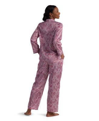 Women's 2-Piece Paisley Printed Top and Pants Pajama Set