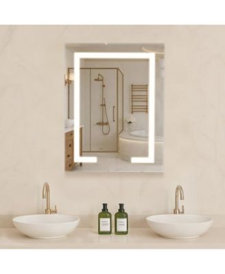 Lighted Medicine Cabinet with 2-Side Mirrors for Recessed Wall Mount