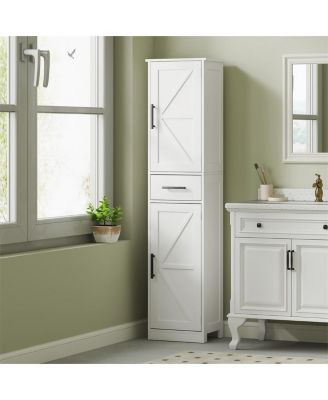 Compact Bathroom Cabinet with Doors and Drawers for Clutter-Free Bathroom Storage