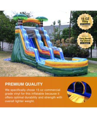 15  Cali Palms Commercial Grade Water Slide with Detachable Deep Pool for Kids and Adults (with Blower), Outdoor Indoor, Wet Dry Use, Tall Waterslide Inflatable