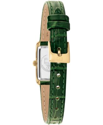 Women's Quartz Green Leather Strap Watch, 16mm