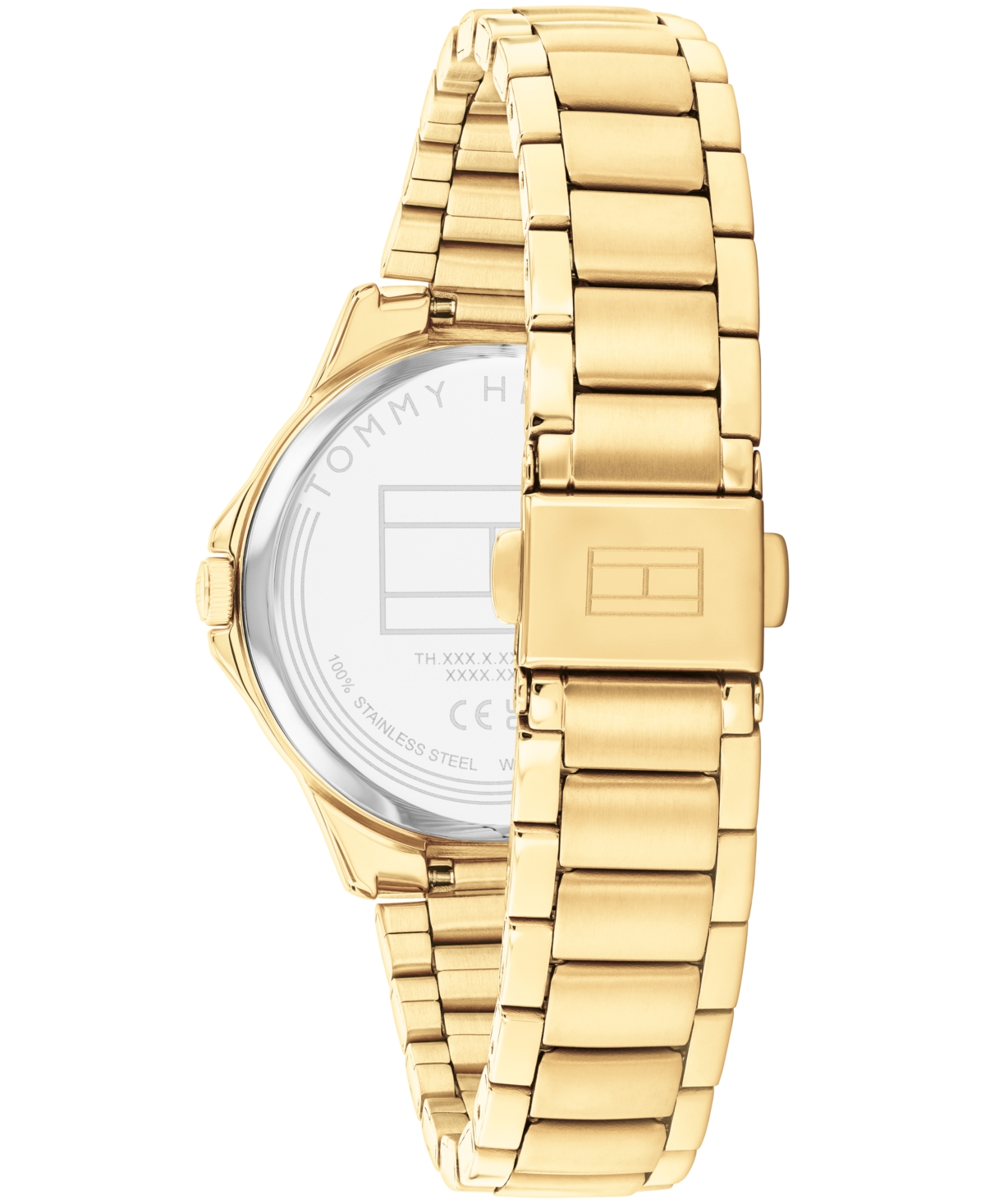 Tommy Hilfiger Women's Quartz Gold Tone Stainless Steel Bracelet Watch, 34mm In Gold