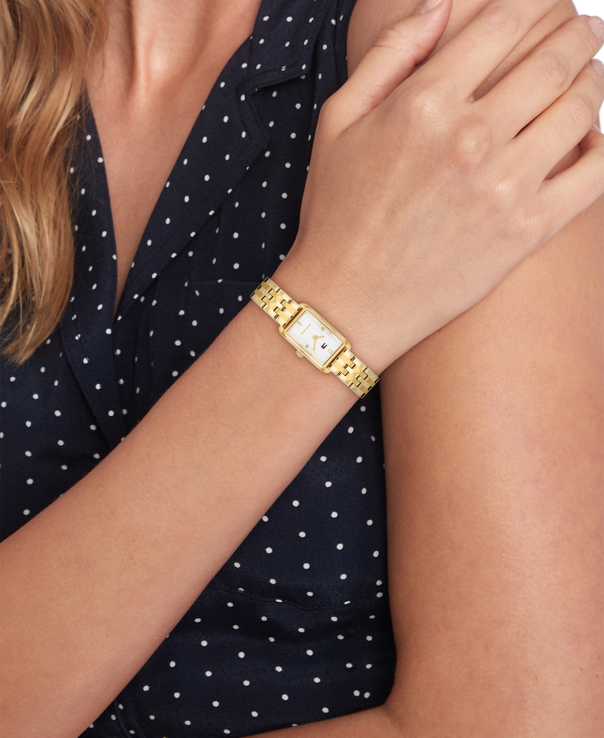Tommy Hilfiger Women's Quartz Gold Tone Stainless Steel Bracelet Watch, 16mm In Gold