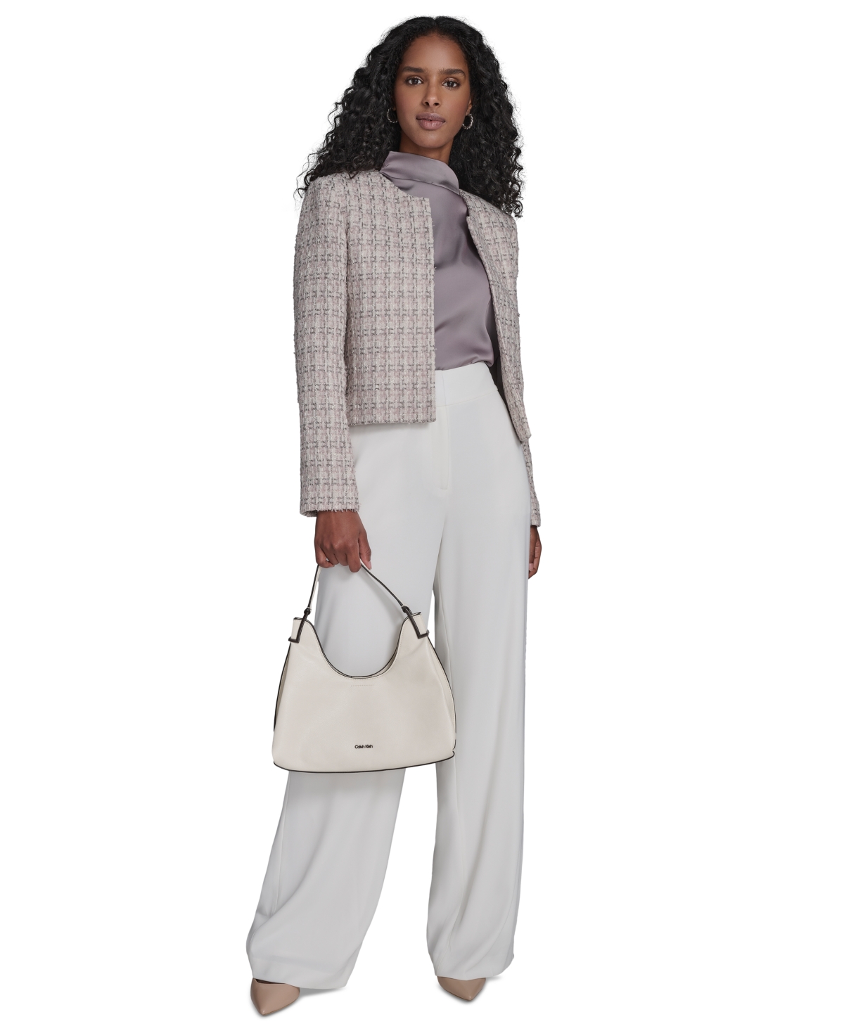 Calvin Klein Women's Tweed Open Front Jacket