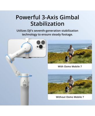 Osmo Mobile 7 Gimbal Stabilizer for iPhone, Android, Built-in Tripod, 3-Axis Phone Gimbal, ActiveTrack 7.0, ShotGuides, One-Tap Edit, 10hrs Use,