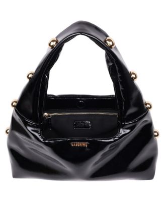 Studded Shoulder Bag in Crackled Finish