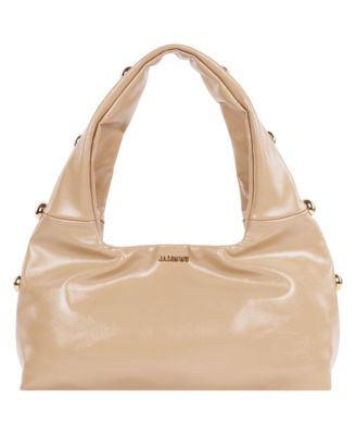 Studded Shoulder Bag in Crackled Finish