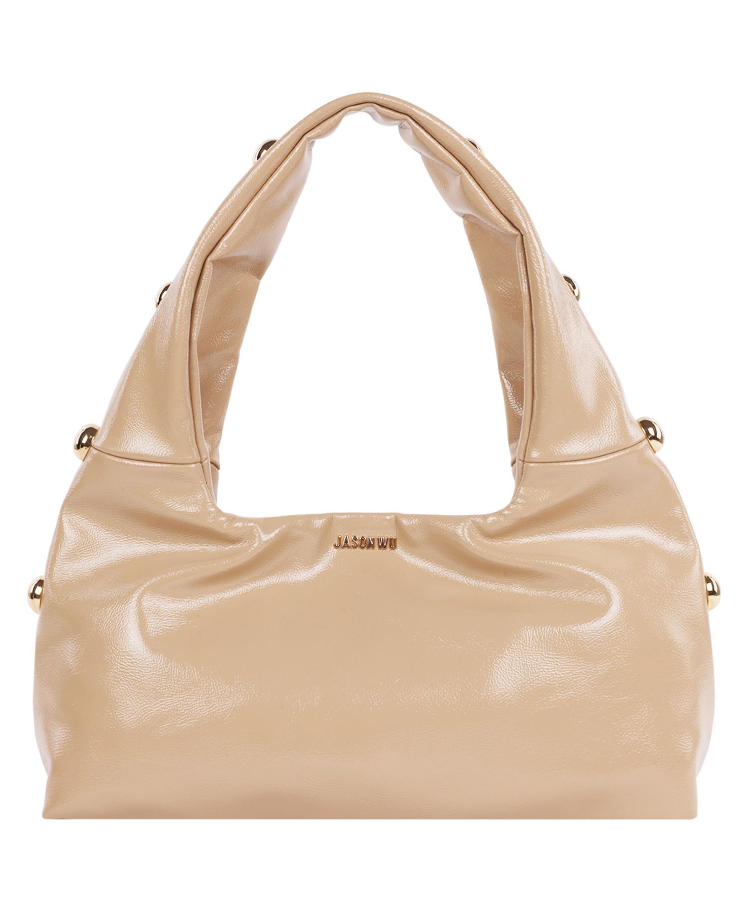 Studded Shoulder Bag in Crackled Finish
