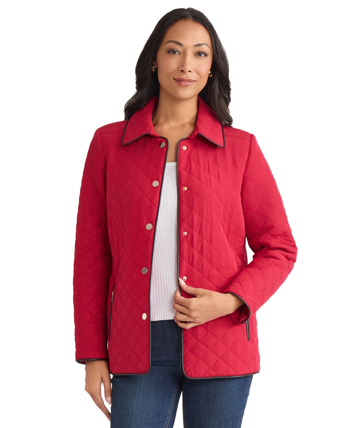 Jones New York Women's Quilted Jacket In Red