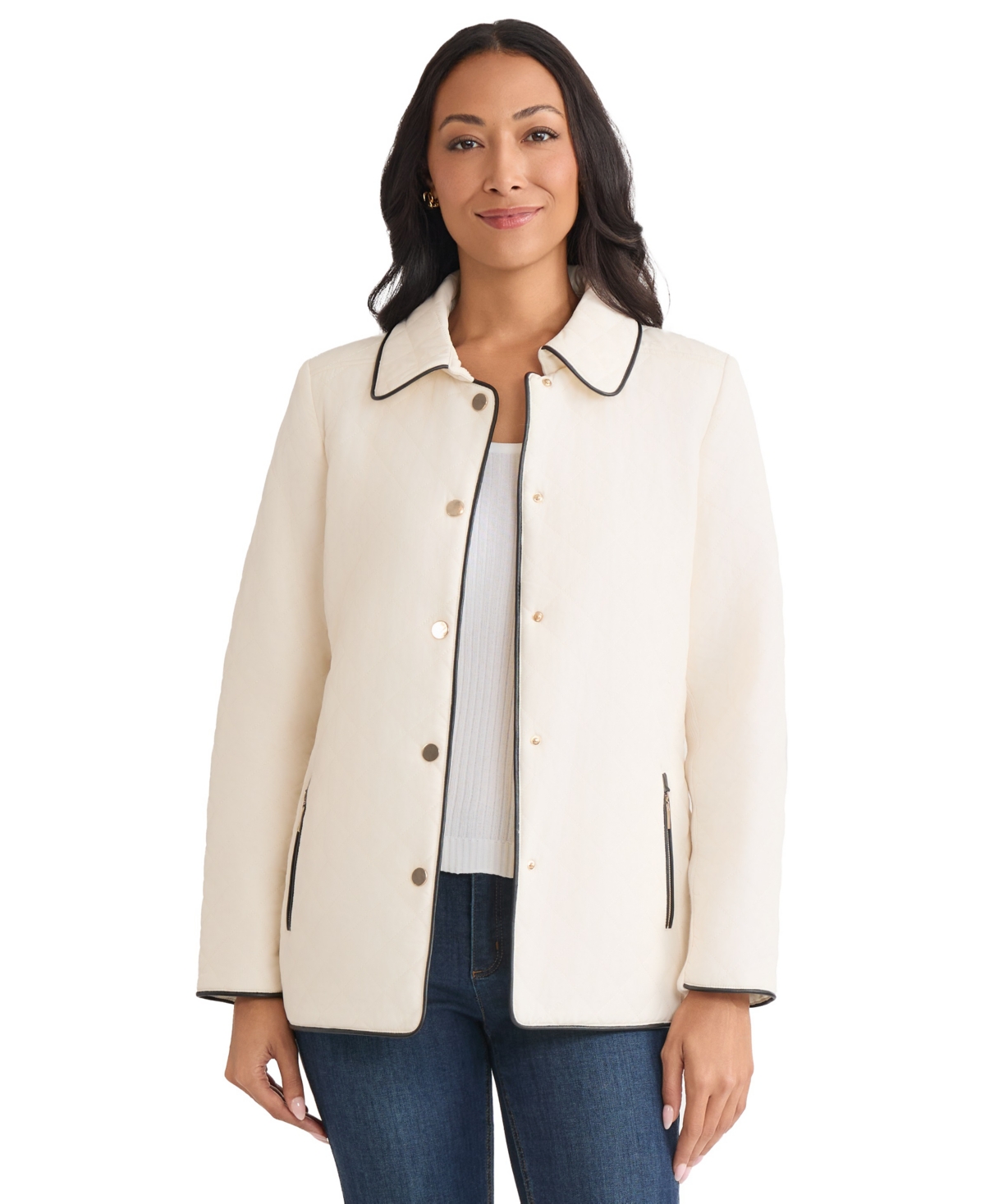 Jones New York Quilted Jacket In Neutral