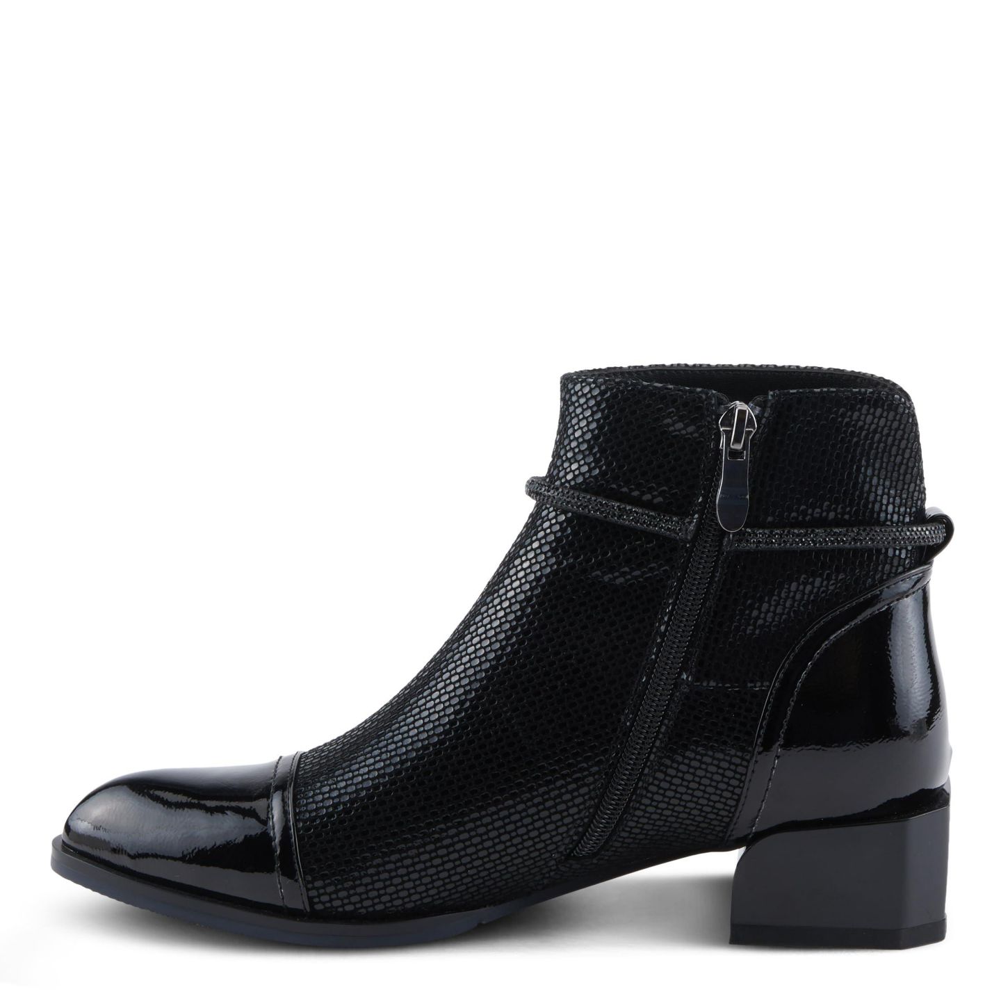 Женские ботинки Azura Shelbi Booties with Buckle Closure Detail, цвет: Чёрный лаковый — фото 5