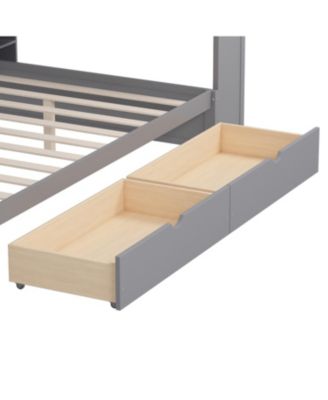 Wooden Daybed with Storage & Desk