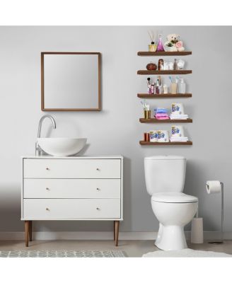 5 Pack 16 Inch Sorbus Long Floating Wall Shelves for Bedroom, Decor, Kitchen, Living Room - for Trophies, Frames, Bookshelf