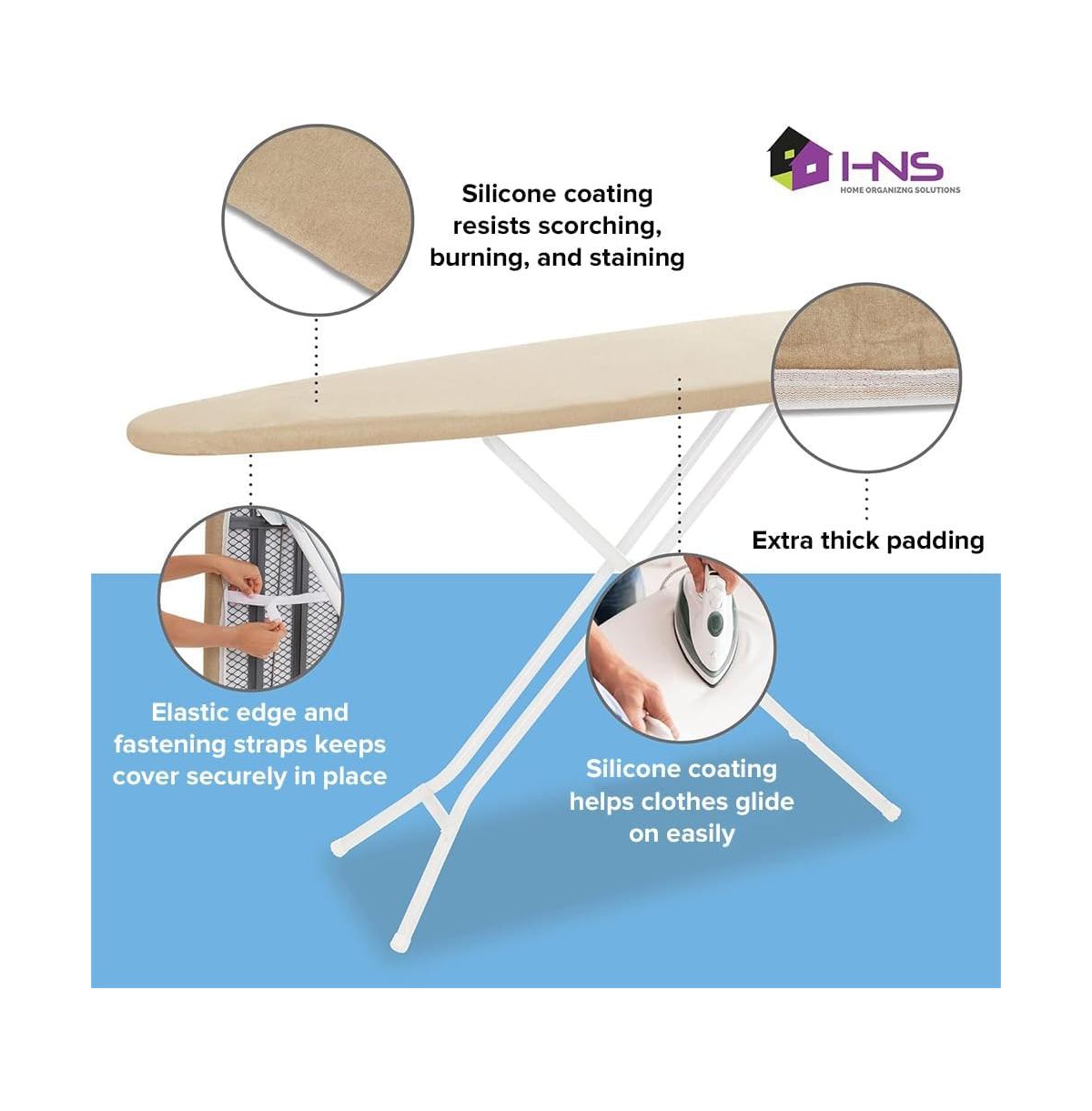 Florida Brands Ironing Board Cover and Pad - 15" x 54" Large Fits All Standard Sizes Heat Reflective Iron