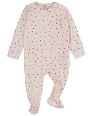Baby Clover-Print Hidden Zip Footie