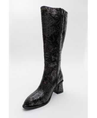 Elly Pattern Block Heel Boot (Women)