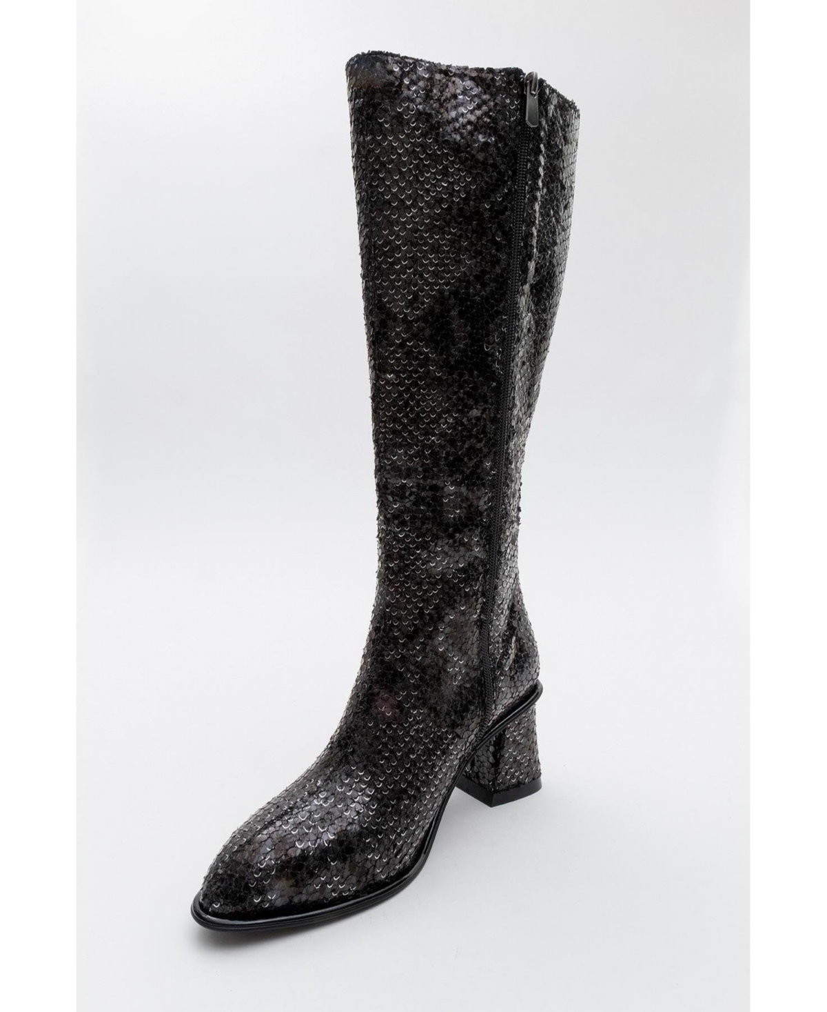 Prologue Shoes Elly Pattern Block Heel Boot (Women)