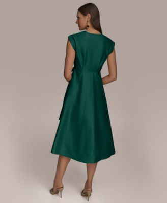 Women's Surplice-Neck Midi Dress