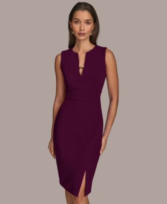 Women's Twist Hardware V-Neck Dress