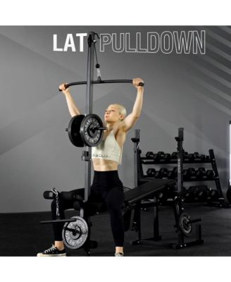 8 in 1 Olympic Weight Bench Set with Leg Extension and Leg Curl, Multi-Function Bench Press Set with Preacher Curl Pad and Chest Fly, Full-Body Strength Training Equipment