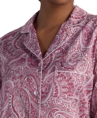 Women's 2-Piece Paisley Printed Top and Pants Pajama Set