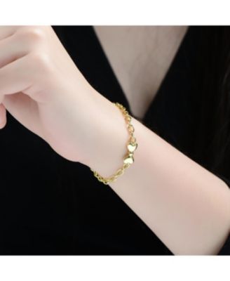 14K Gold Plated with Link Chain Bow Design Bracelet