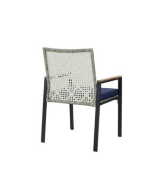 All Weather 5-Piece Patio Dining Set Acacia Table Light Gray