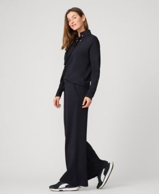 Grommet Detail Top & Wide Leg Pant Lounge Set