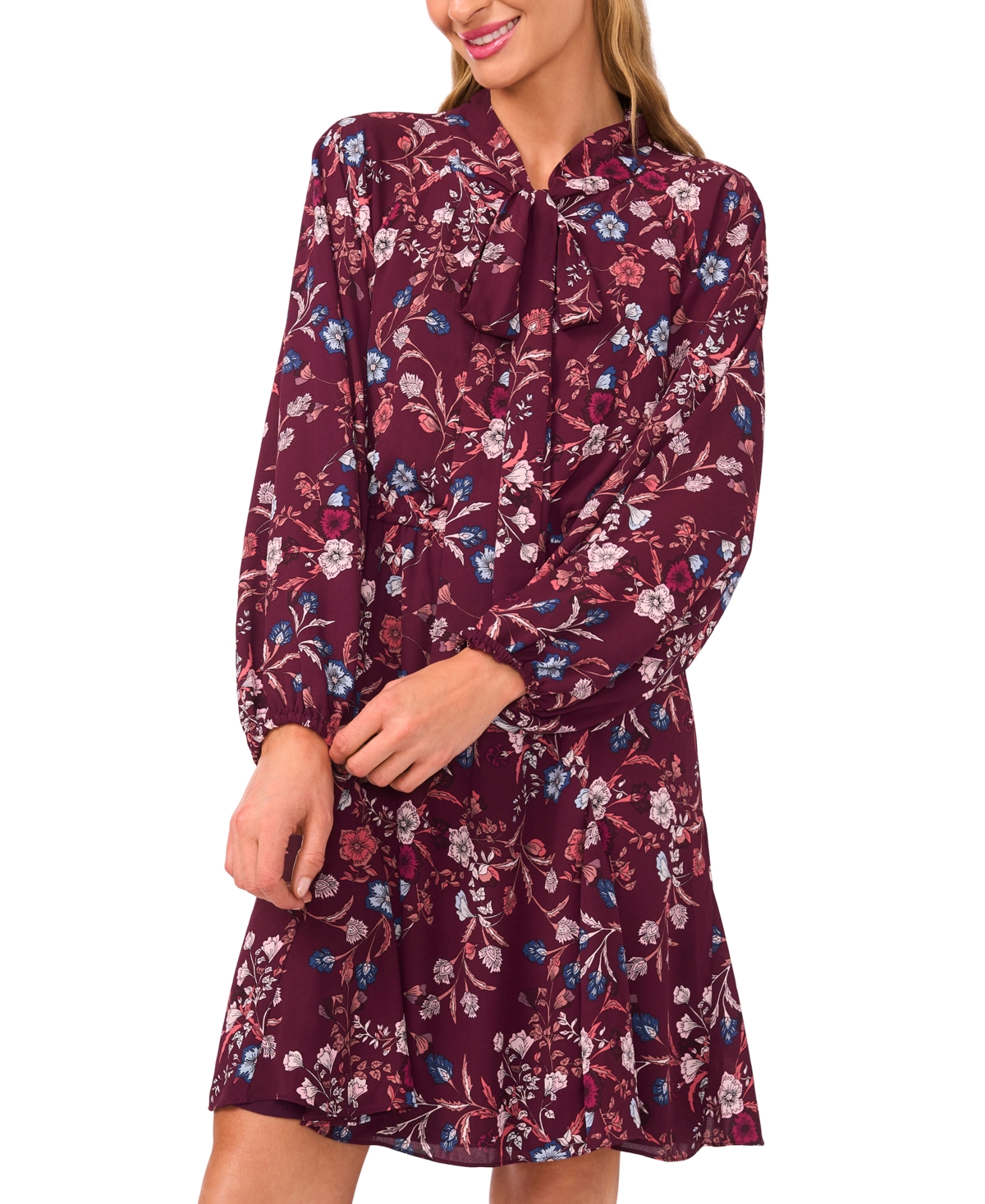 CeCe Women's Long Balloon Sleeve Dress