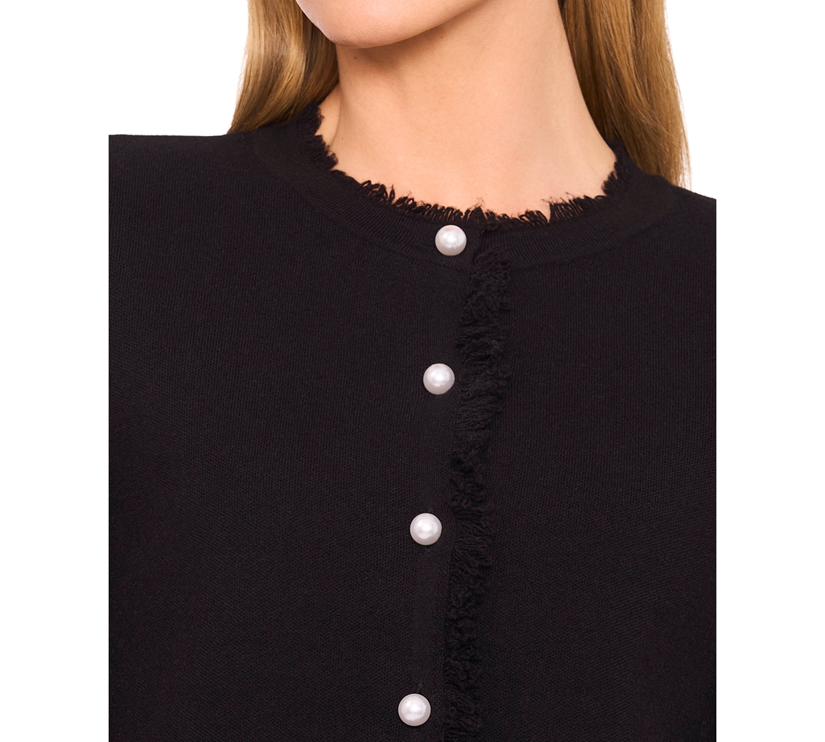 Cece Fringe Cardigan In Black