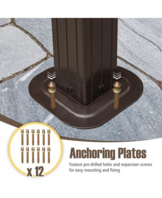 10 x 10 FT Hardtop Gazebo with Netting Heavy-Duty Double-Roof Galvanized Metal Top