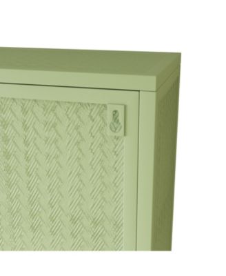 Modern Two-Door Wall Cabinet with Glass Doors and Three-Tier Storage