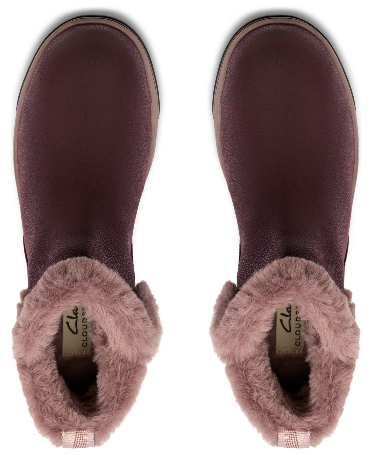 Clarks Breeze Fur In Burgundy