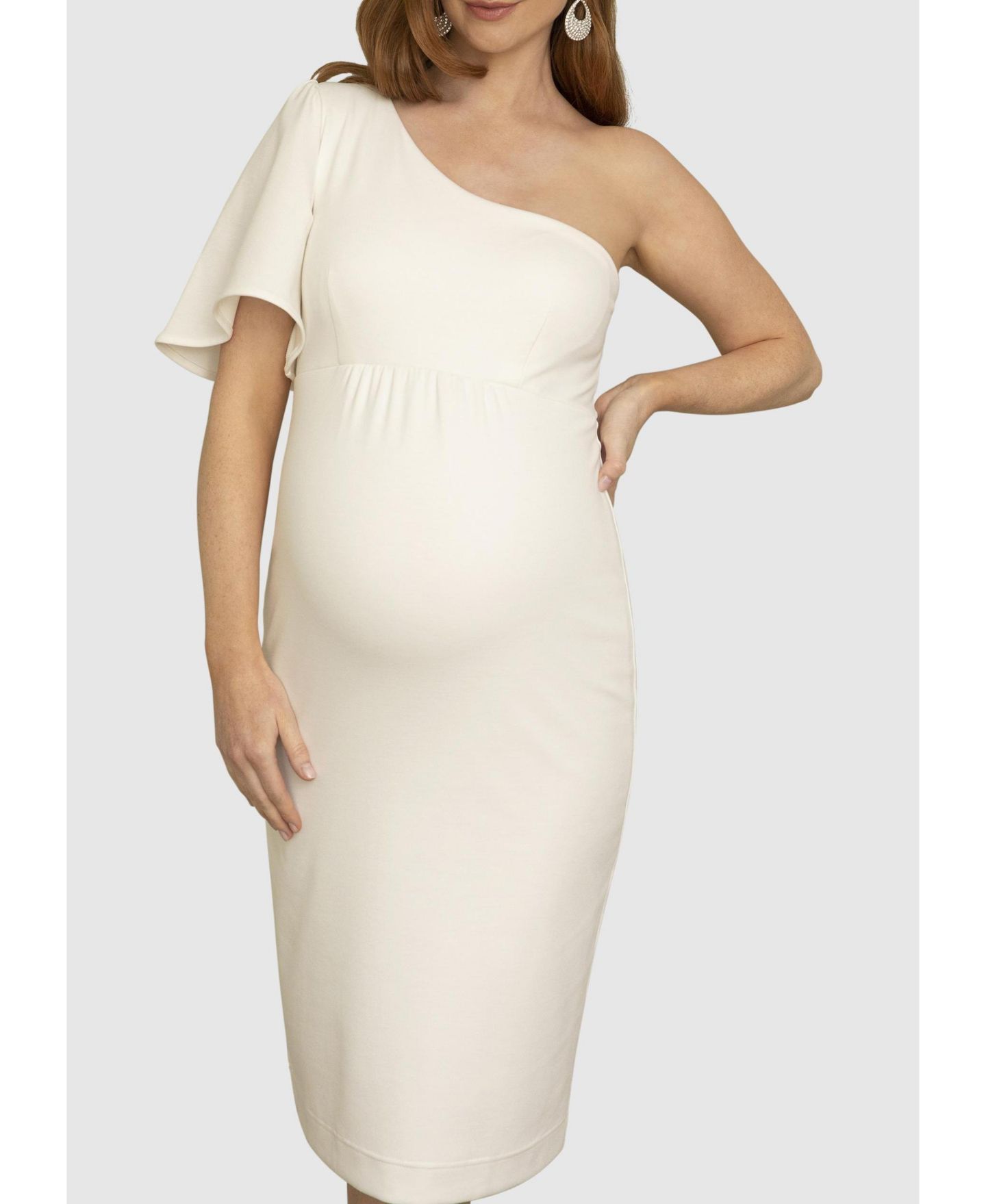 Женское платье Tiffany Rose Maternity Taylor One Shoulder, цвет: Слоновая кость — фото 8