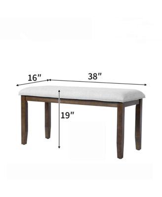 Upholstered Entryway Bench with Wood Legs, 38 Inch Padded Bench for Bedroom, Small Spaces or Dining Room-Maison Boucle