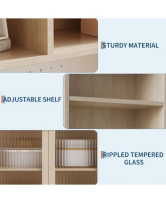 71" Tall Kitchen Pantry Cabinet with Microwave Stand, Pegboard, Hutch and Storage Organizer