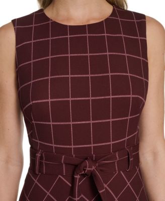 Women's Belted Fit and Flare Short Dress