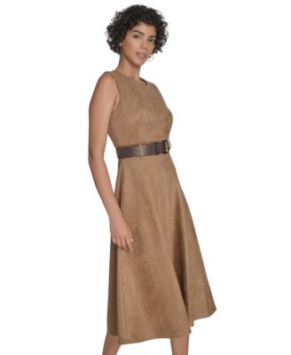Women's Belted Midi Dress