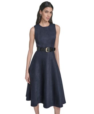 Women's Belted Midi Dress
