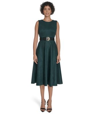 Women's Belted Midi Dress