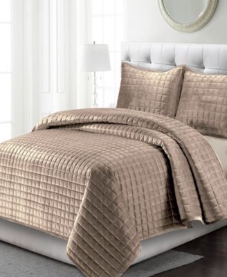 Florence Velvet Solid Oversized Quilt Set, Twin