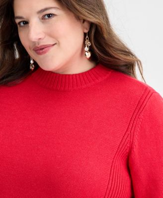Trendy Plus Size High-Neck Sweater