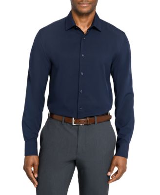 Men's Solid Performance Stretch Cooling Comfort Dress Shirt