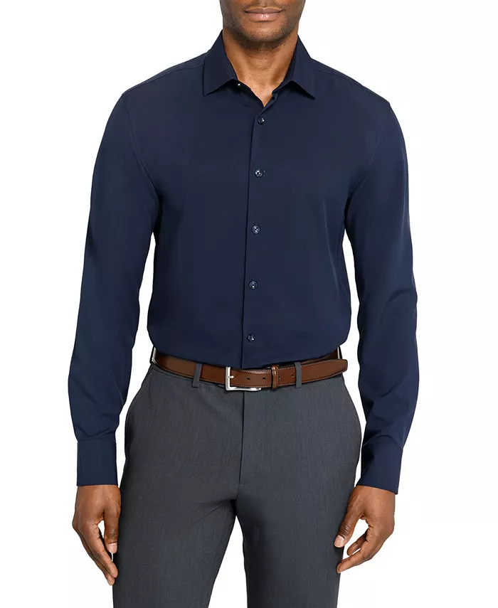 Men's Solid Performance Stretch Cooling Comfort Dress Shirt - thumbnail 10