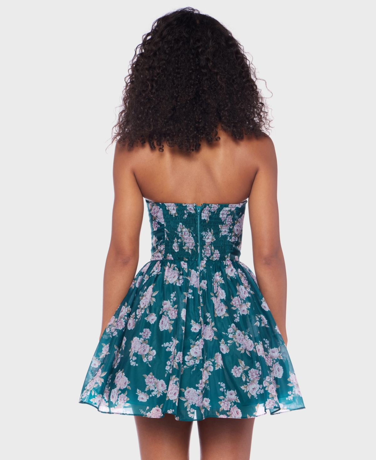 B Darlin Juniors' Strapless Short Dress In Green