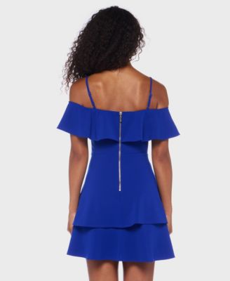 Juniors' Ruffled Off-The-Shoulder Dress