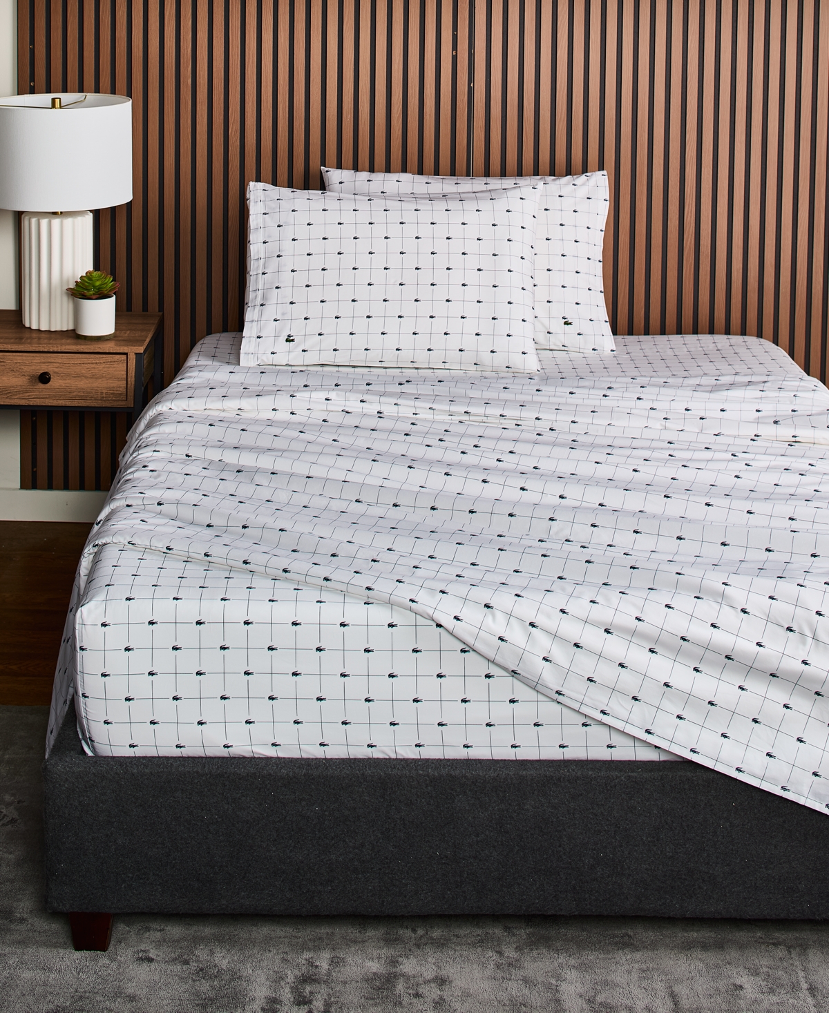 Lacoste Slice 200-Thread Count Cotton -Pc. Sheet Set